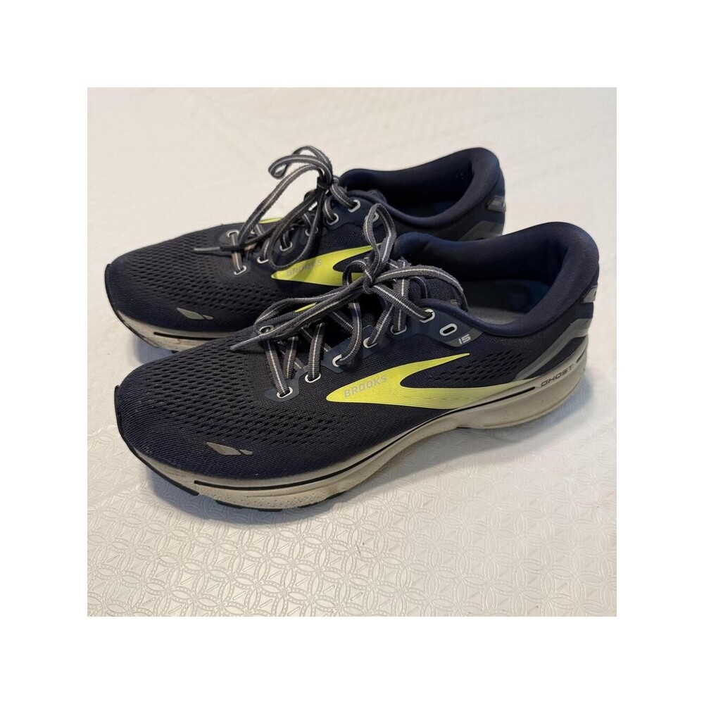 Brooks Men's Ghost 15 Running Shoes Navy Yellow US9